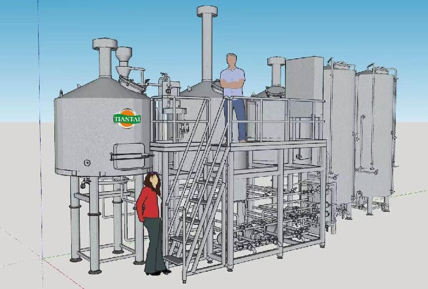 Industrial 2000L Brewhouse Brewery Equipment from Tiantai