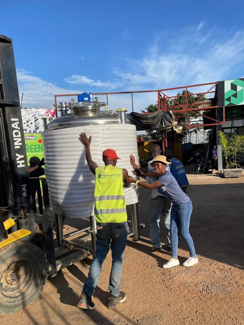 10HL customzied beer brewery equipment arrived at Rwanda 4 e1766221015208