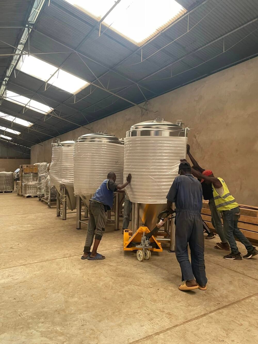 10HL customzied beer brewery equipment arrived at Rwanda 5 e1766221080136