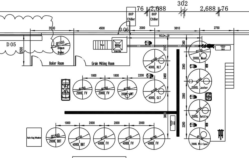 20HL micro brewery equipment layout