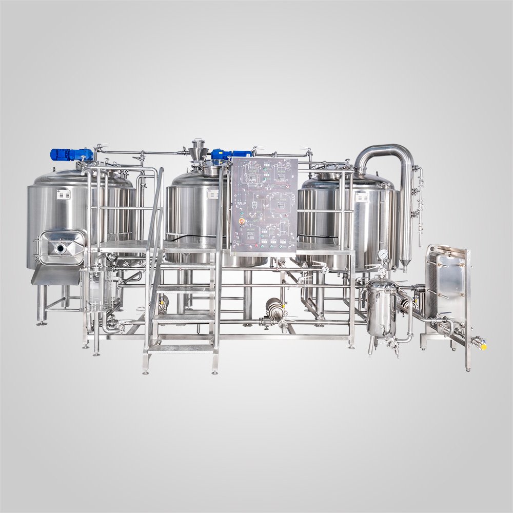 TT0023 1000L stainless steel manual three vessels steam heated brewhouse brewery equipment 19008